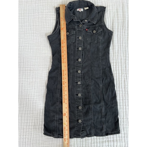 Levi's Women's Aubrey Vest Denim Dress Black Sz S 100% Cotton - Picture 4 of 6